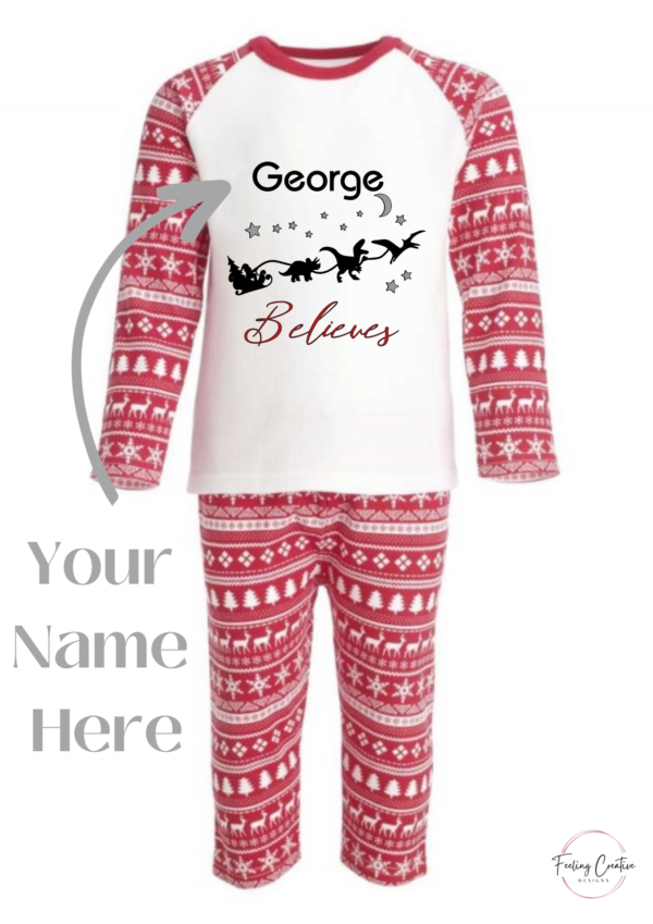Believe #2 Red Christmas Pyjamas - Image 2