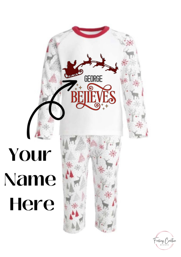 Believe #1 Reindeer Christmas Pyjamas - Image 2